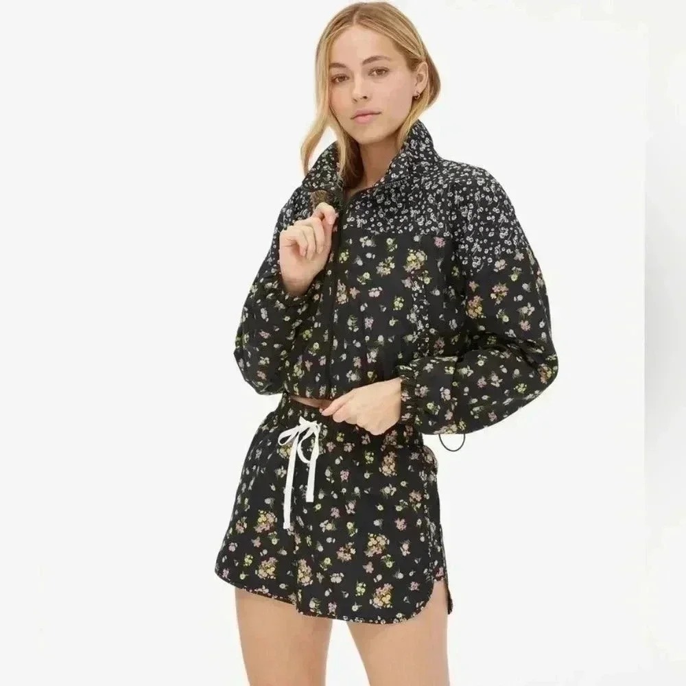 Aeropostle Cropped Floral Windbreaker Jacket Size M